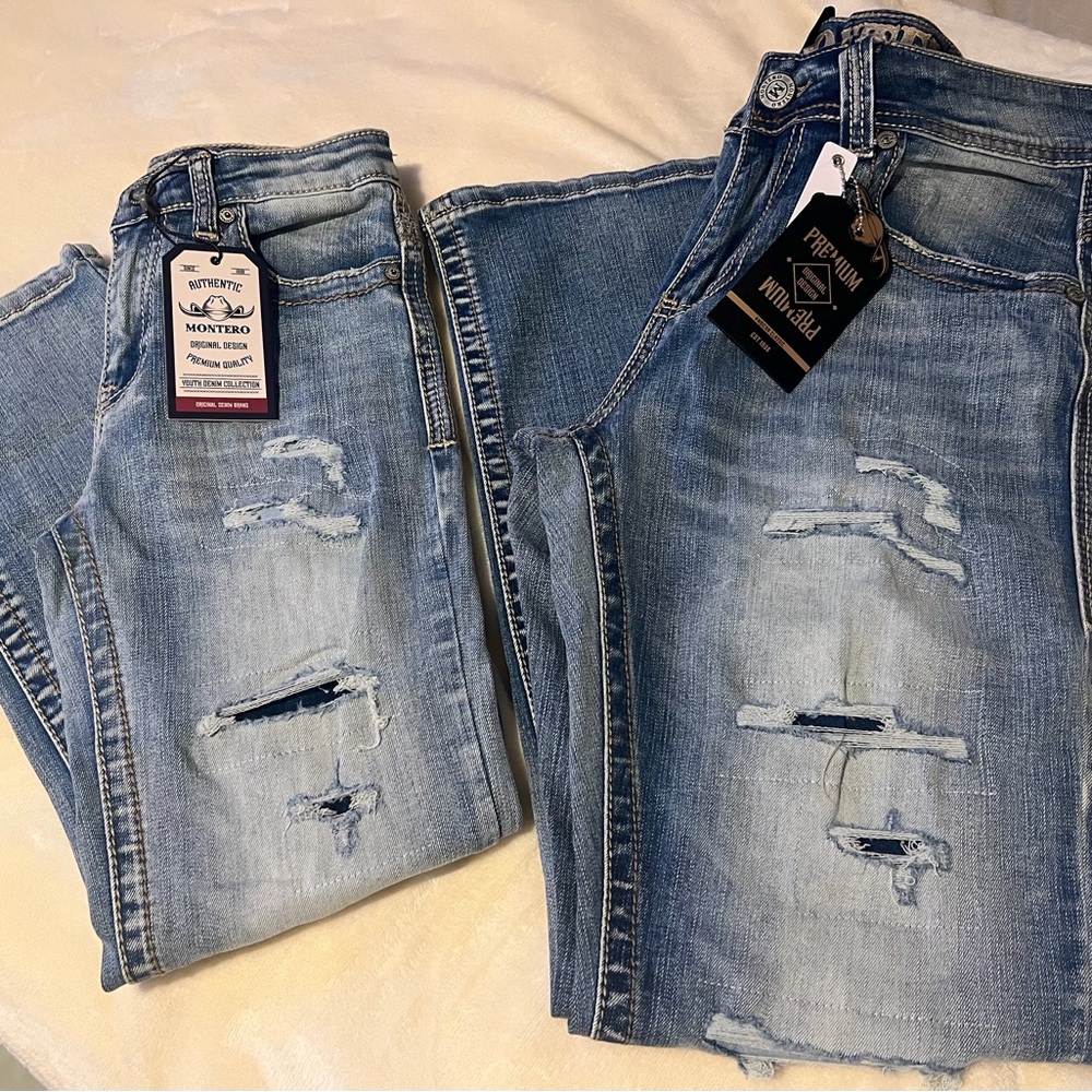 Men's Bootcut Jeans in Light Blue Denim